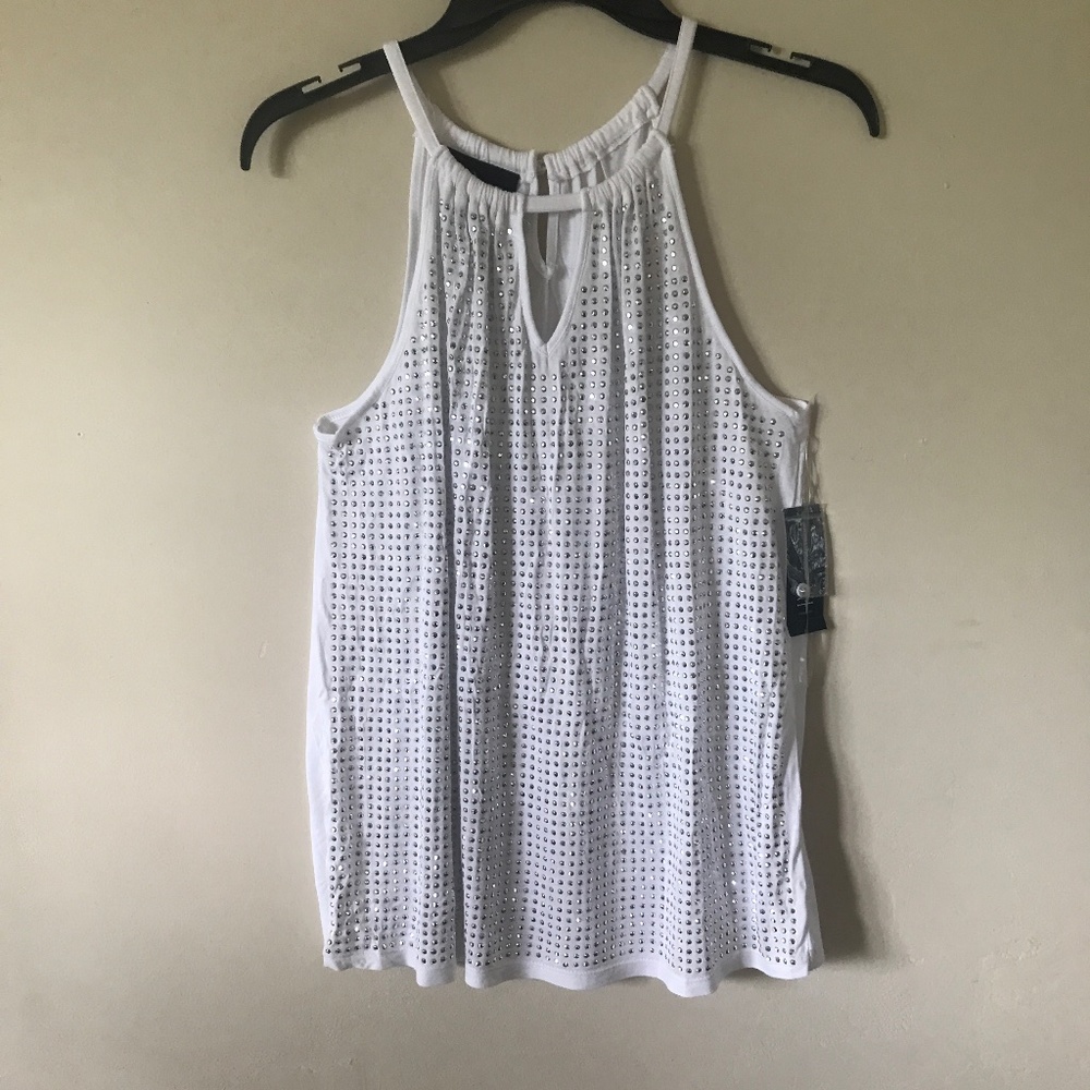 NEW NWOT INC Sequin Top. Bright White. XL